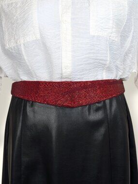Cadaz Hand Made Red Beaded Tie Belt